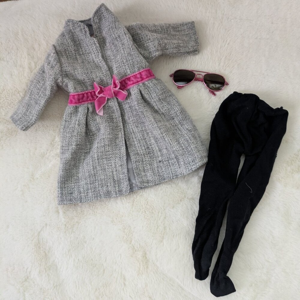 OG Coat Dress with Tights & Sunglasses